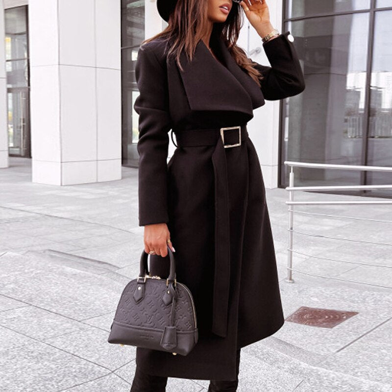 WW | Elegant Wool Coat with Belt