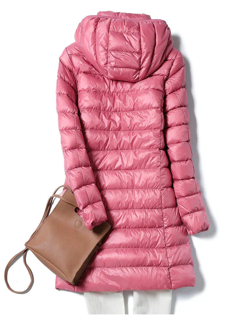WW | Damen Pufferjacke - gesteppte Winterjacke mit Kapuze und Reißverschluss