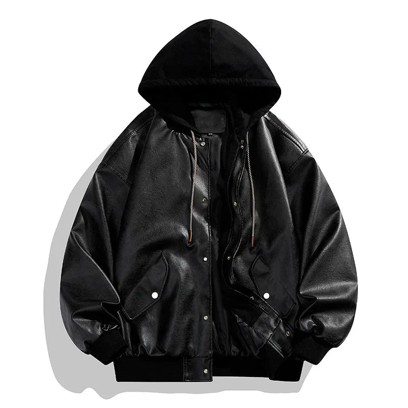 WW | Drystan Faux Leather Hooded Jacket