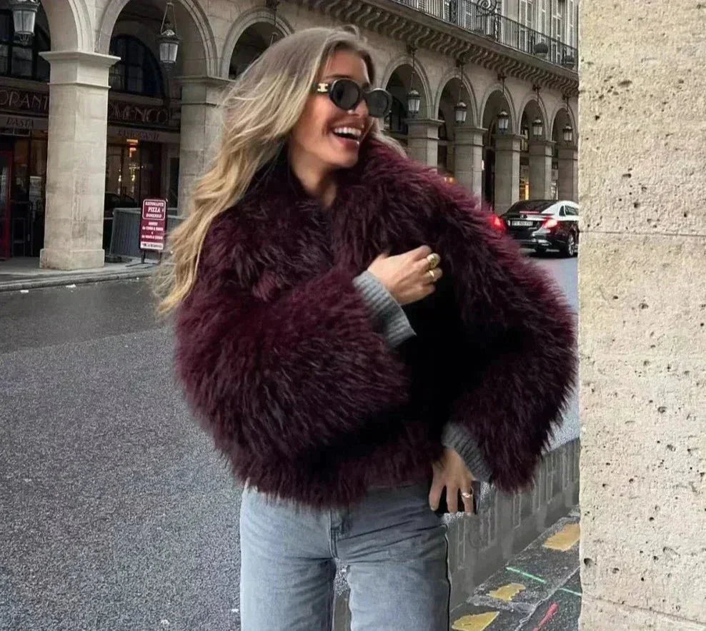 WW | Faux Fur Jacket - Soft Plush Texture - Statement Outerwear - Winter Glam