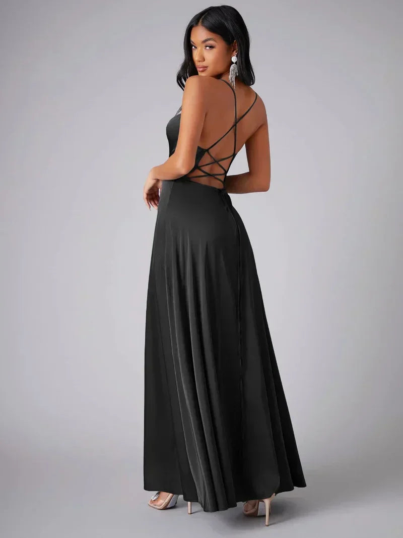 WW | Seiden-Maxikleid mit Geflochtenem Rücken Kleid Dich für Formelle Anlässe Lucette