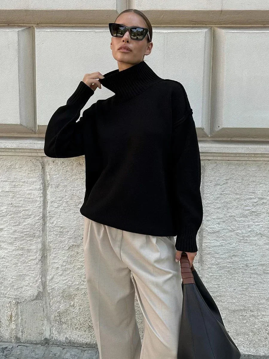 WW | trending knitted roll neck sweater