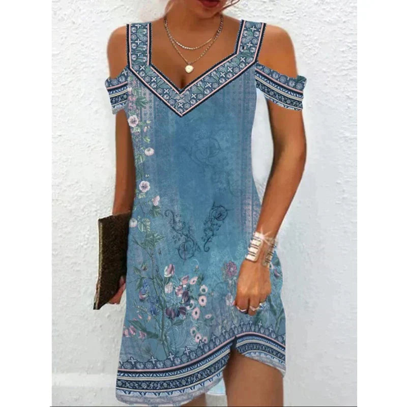 WW | Frühling/Sommer Vintage Kleid mit Schulter Ausschnitt