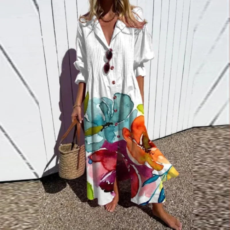 WW | Luxuriöses Frühlings-Bohemian-Kleid
