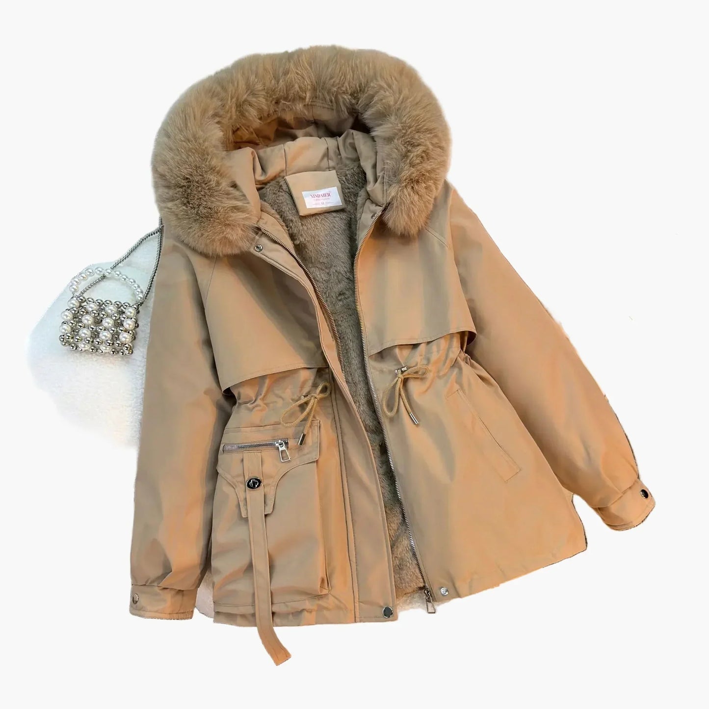 WW | Winterjacke mit Kapuze und Kunstpelzkragen - Modischer Parka für kalte Tage