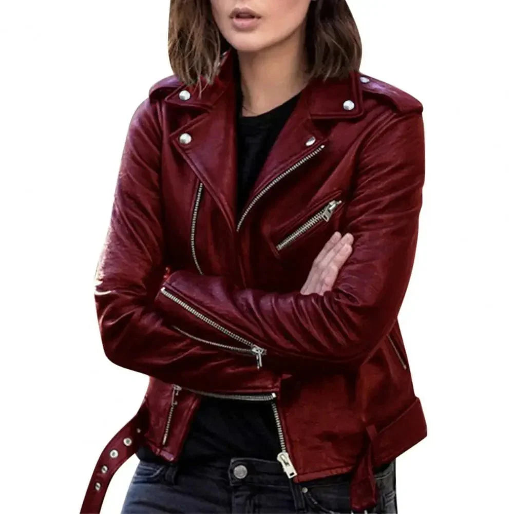 WW | Leder Motojacke - Asymmetrischer Reißverschluss - Elegant und stilvoll - Biker-inspiriert