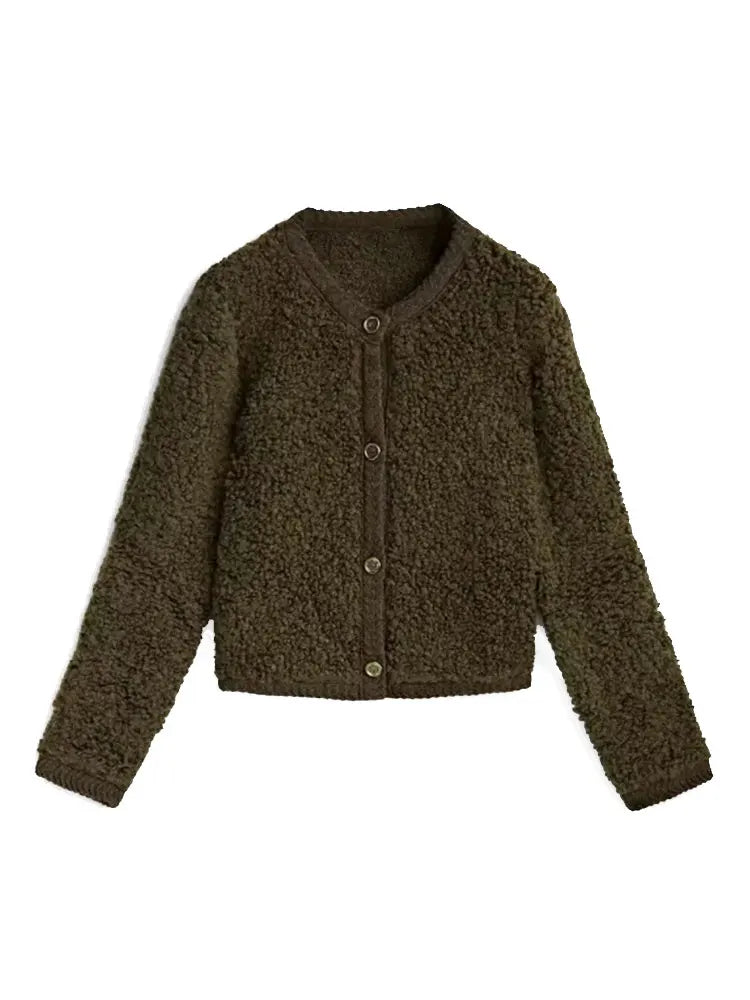 WW | Cardigan Soft and Warm Button Closure Casual Fit Short Length