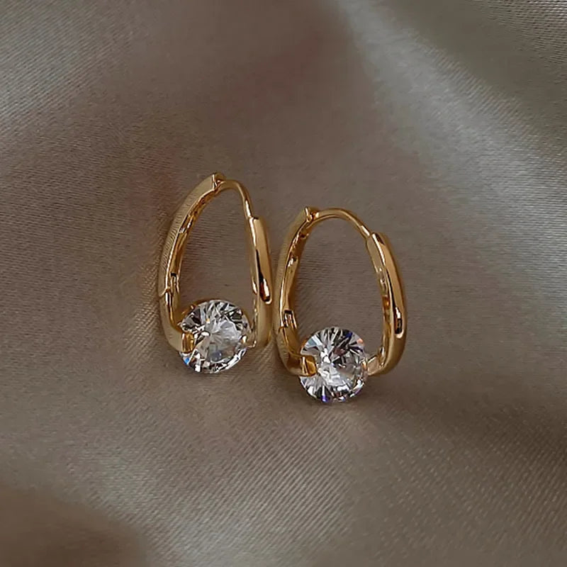 WW | Sterling Silver Geometric Zircon Earrings