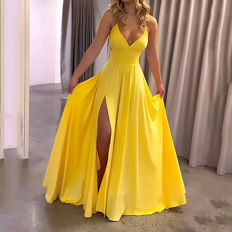 WW | Maxi Dress Summer Fashion Strappy Slit at the Waist