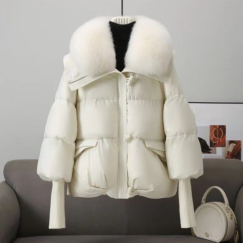 WW | Jacket - Oversized Fit - Quilted - Faux Fur Collar - Hip Length