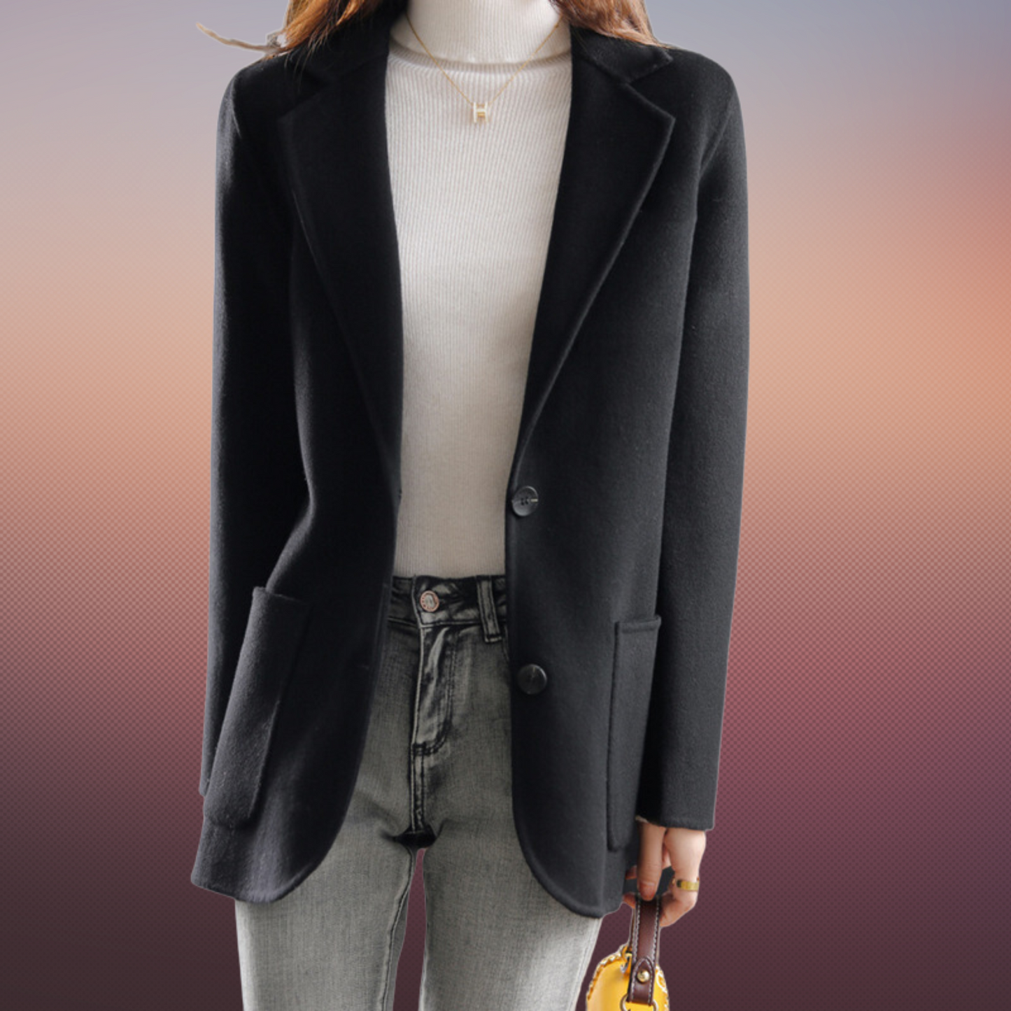 Autumn and Winter Thickened Tweed Women's Blazer