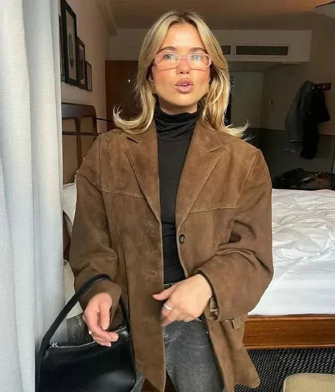 WW | Cropped suede jacket for women
