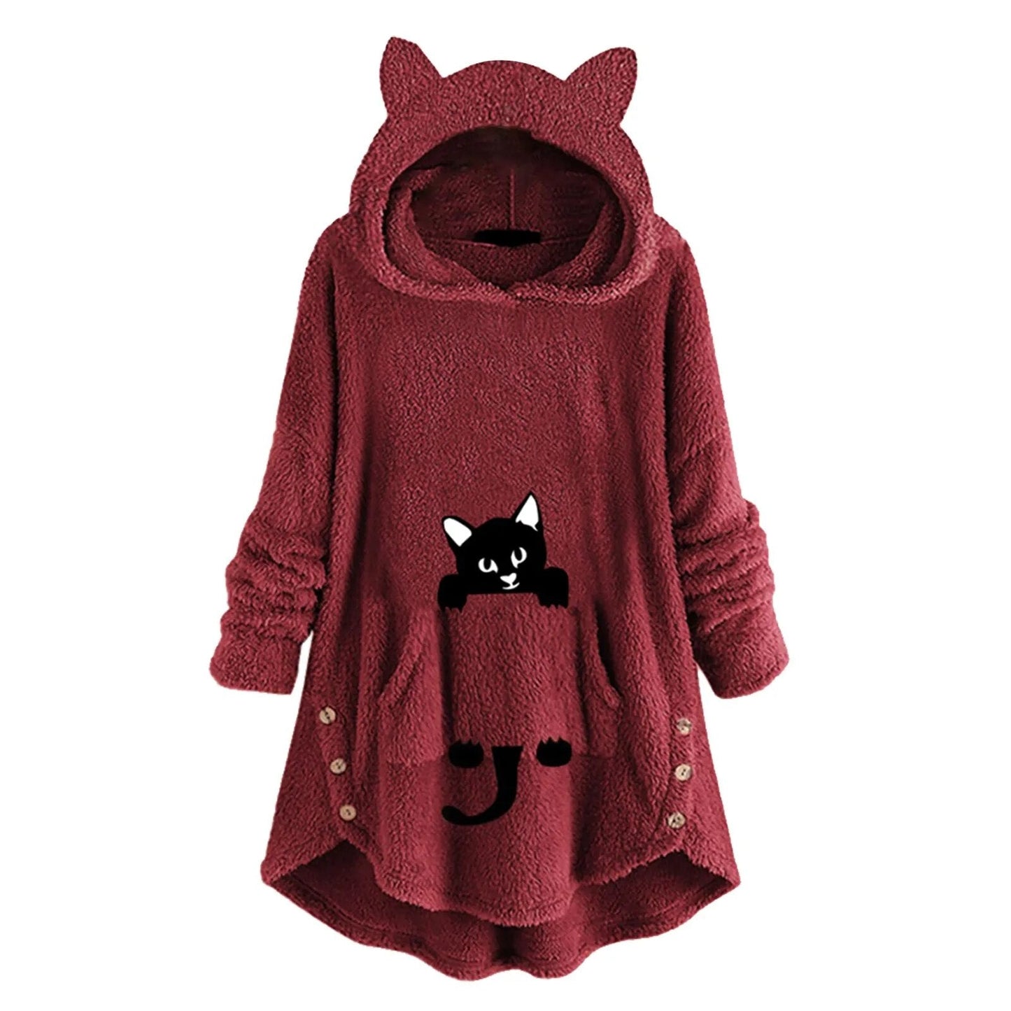 WW | Bequemes Sweatshirt mit Katzenohren