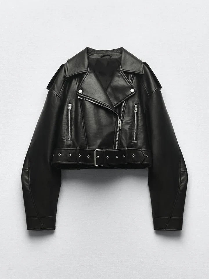 WW | Elegant Women's Leather Midi Jacket - Ideal for Winter