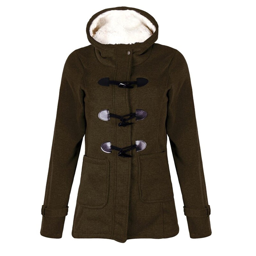 WW | Closure Hooded Coat - Plush Lining - Casual Winter Warmth - Stylish Design