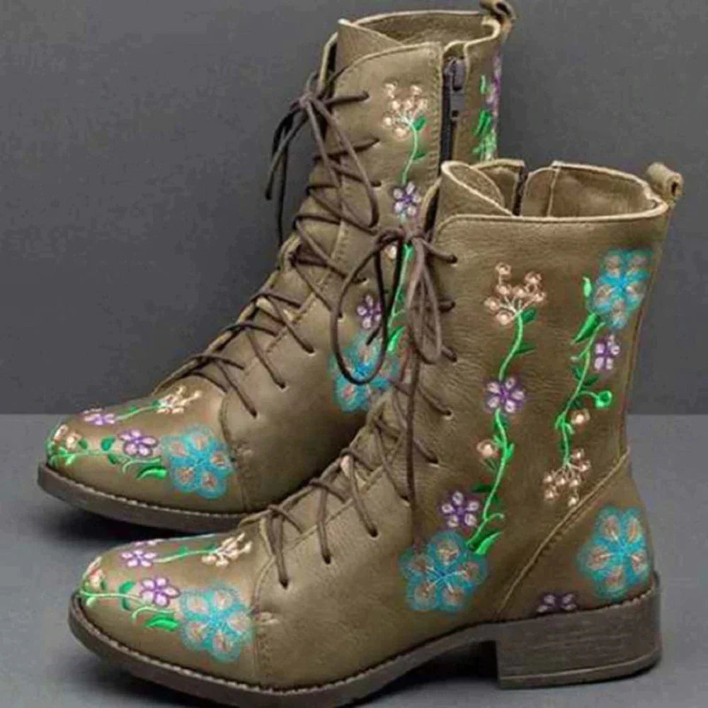 WW | Ethnisch bestickte Retro Stiefel