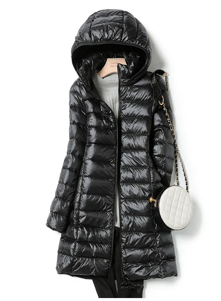 WW | Leichte Damen-Daunenjacke mit Abnehmbarer Kapuze