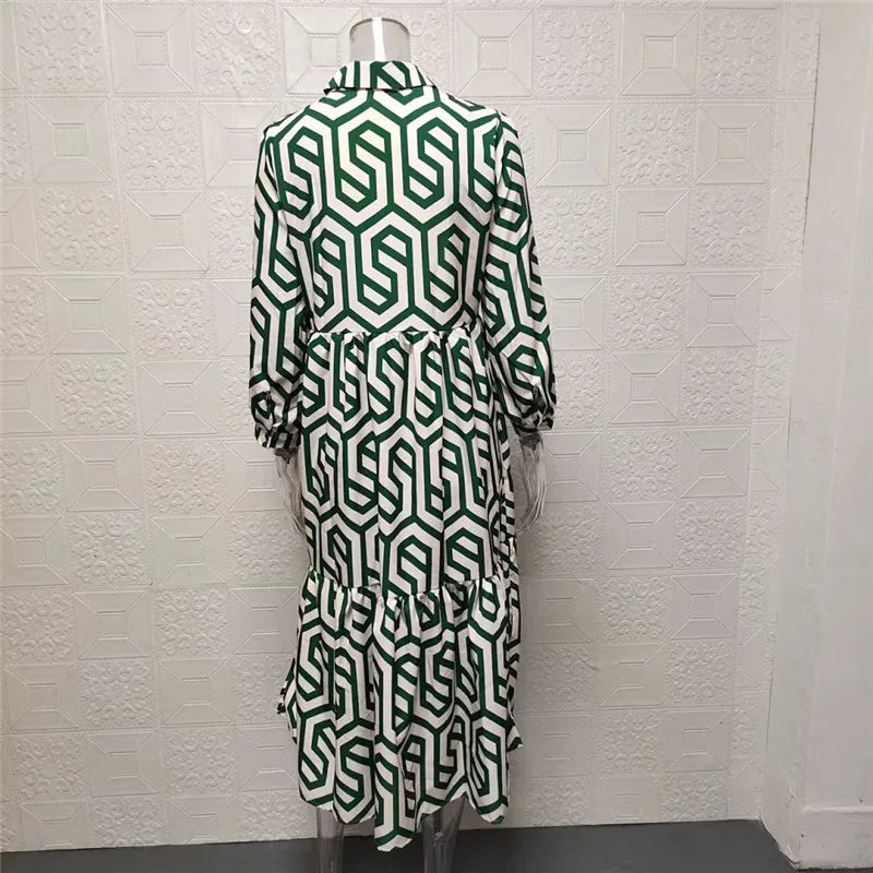 WW | Women's Winsett Long Sleeve Geometric Print Maxi Dress