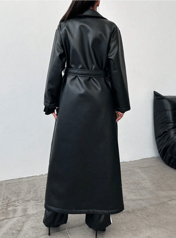 WW | Faux Leather Trench Coat - Elegant & Timeless - Vegan Leather - Statement Outerwear