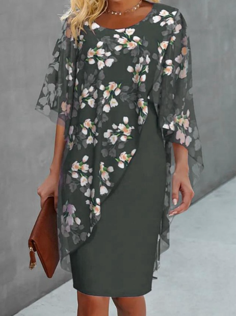 WW | Elegantes Schichtkleid Mit Blumen