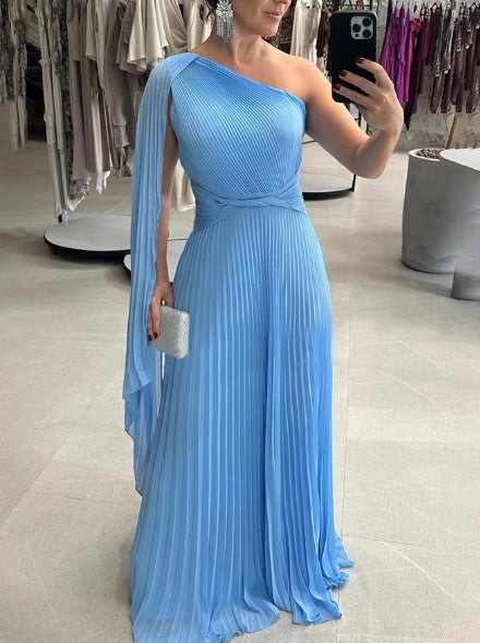 Dalila - Off-the-Shoulder Pleated Maxi Dress