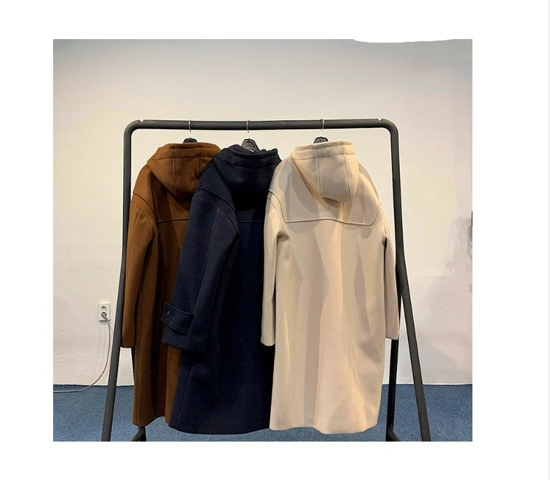 Damen Hochwertige Dufflecoat mit Kapuze und modernen Details WW