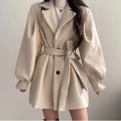 WW | Elegant women's jacket with belt, chic and comfortable