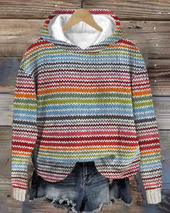 WW | Bequemer Pullover mit langen Ärmeln in Regenbogenfarben