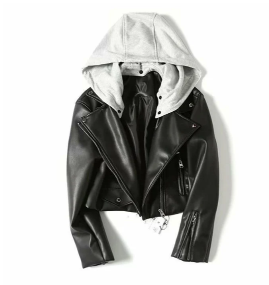 WW | Women's Leather Jacket with Hood