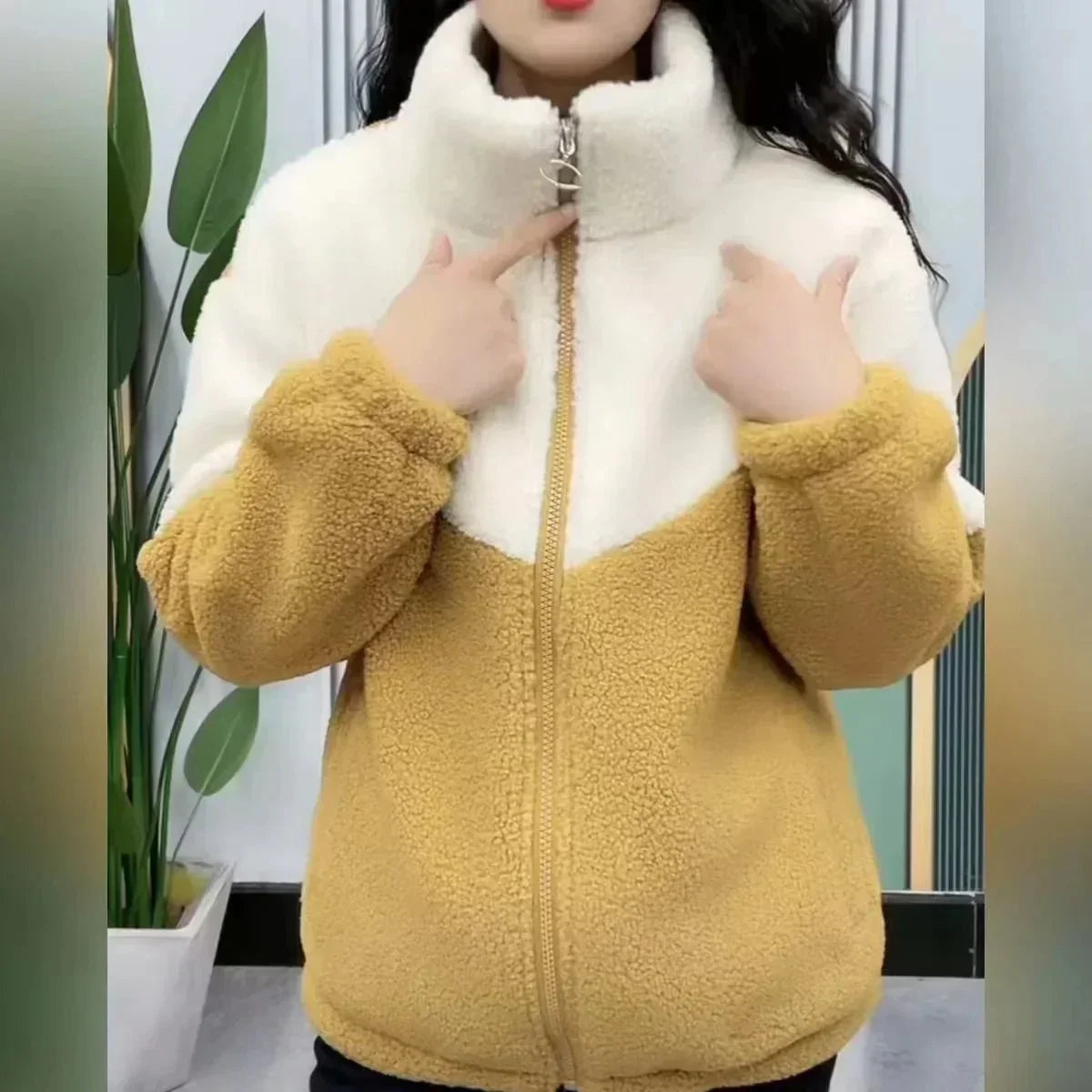 WW | Blocked Sherpa Jacke - Ultra-weiche Wärme - Reißverschluss-Design - Winter Freizeit
