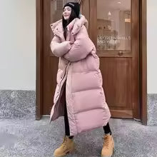 WW | Lange Winter Puffer Daunen Jacke - Kapuze