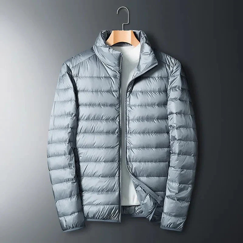 WW | Men's Winter Quilted Jacket with High Collar and Zipper Design