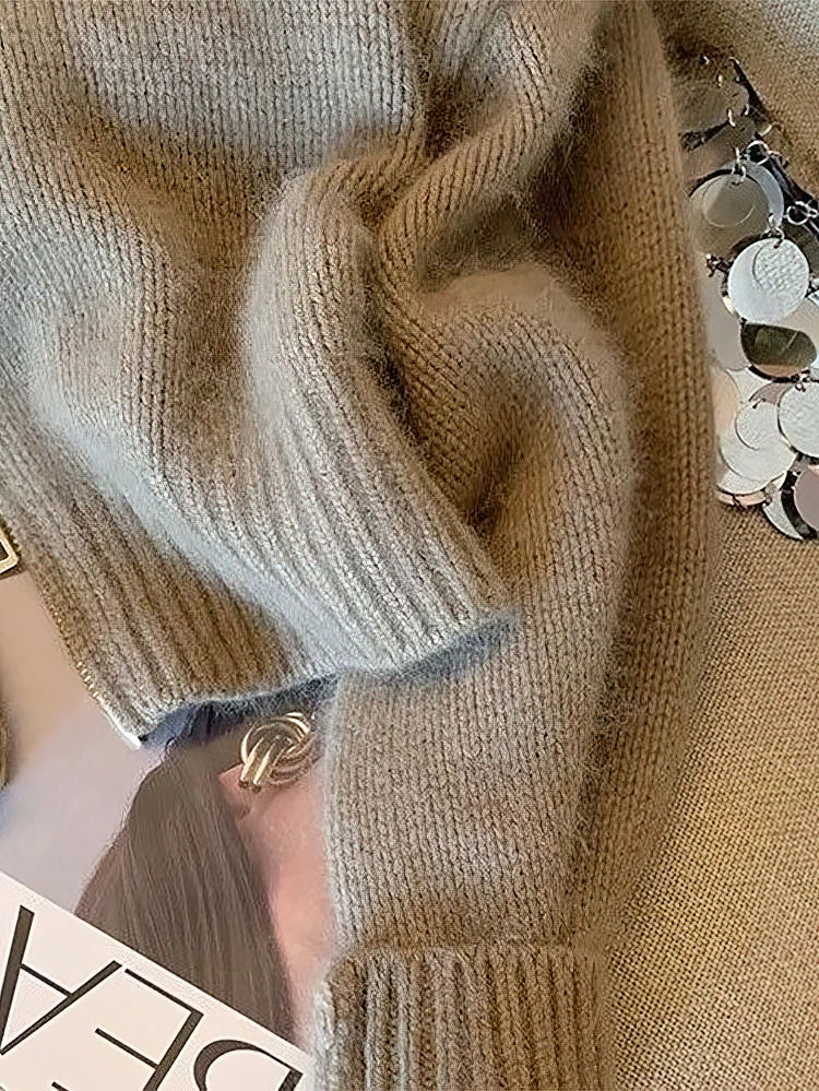 WW | Strickjacke mit Reißverschluss und elegantem Kragen - Modischer Cropped Cardigan für Alltag und Büro