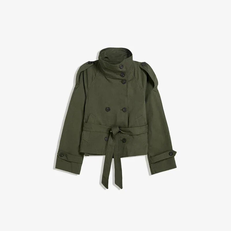WW | Trenchcoat Damen Trenchcoat mit Einer Reihe Von Knöpfen und Gürtel