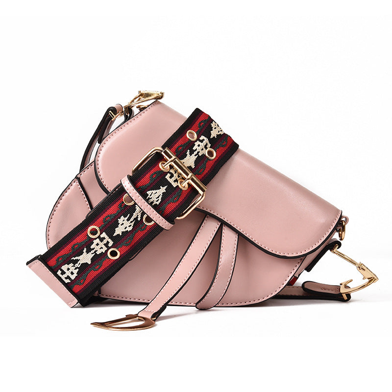WW | elegante Damen Umhängetasche - exklusive PU - lederne Satteltasche