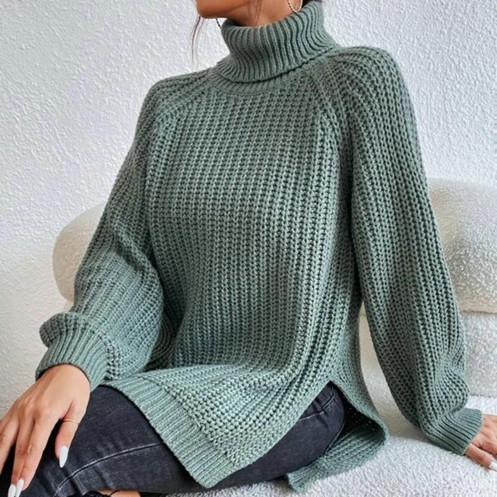 WW | Weicher Baumwollrollkragenpullover für Frauen