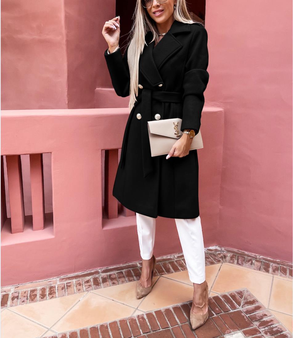 WW | Women's Coat with Waist Belt for a Beautiful Silhouette
