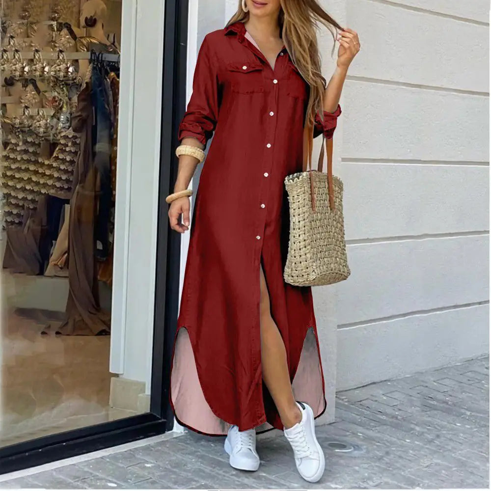 WW | Langes lässiges Hemdkleid