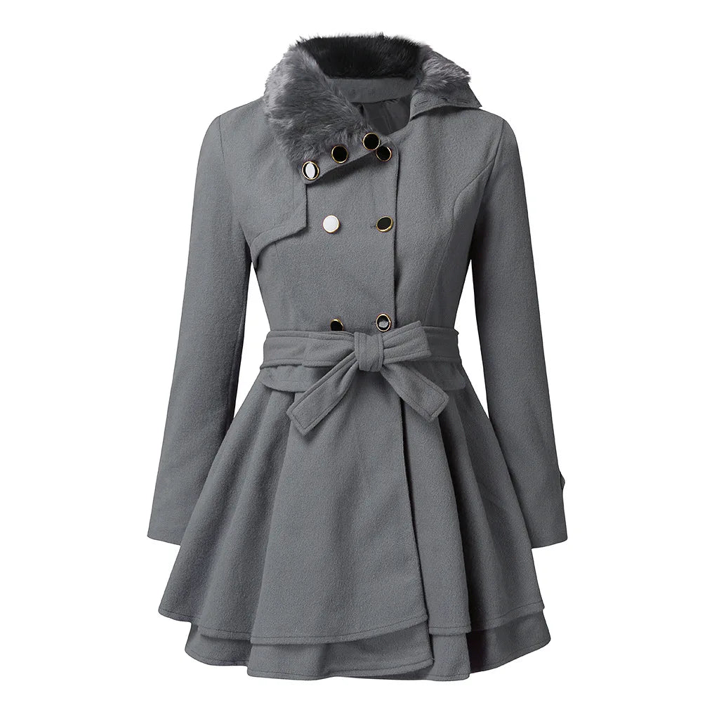 WW | Klassische Jacke mit gefüttertem Kragen und doppelter Knopfleiste