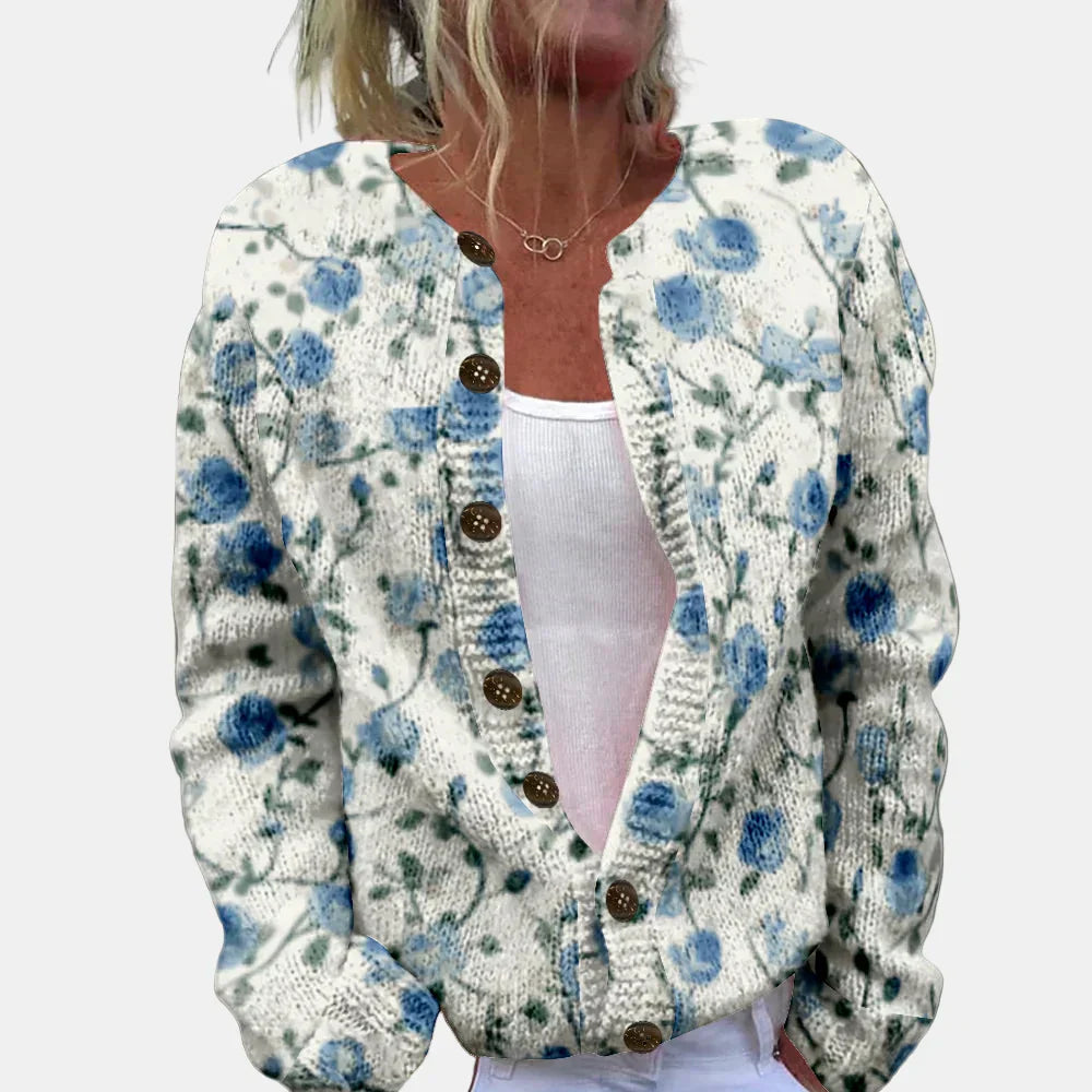 WW | Chic Blue Printed Cardigan