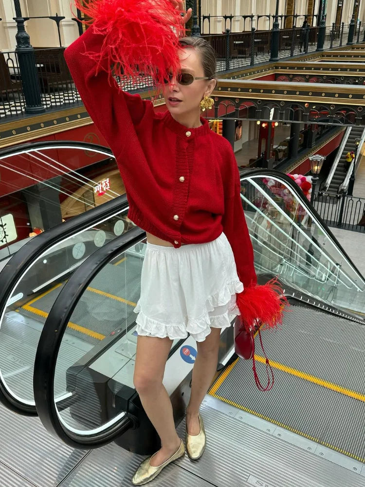 WW | Schicke Feder Strickjacke