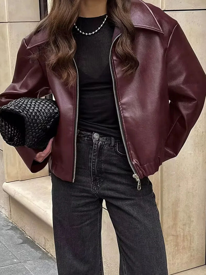 WW | Plus Size Leather Jacket for Women