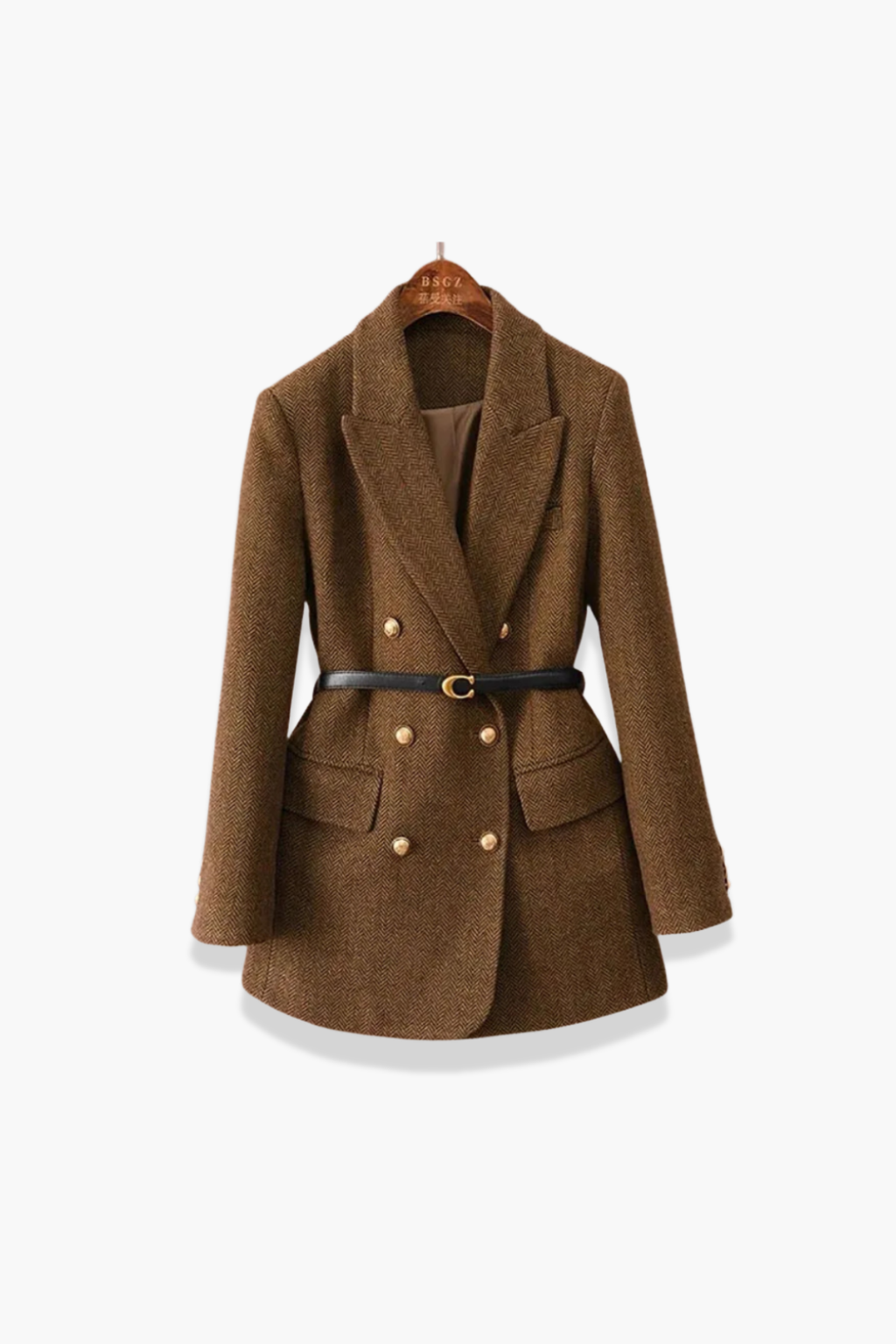 WW | Winter coat with herringbone pattern