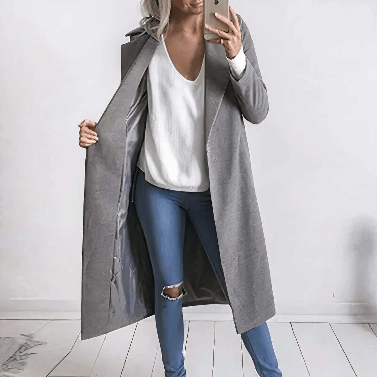 WW | Stylischer Taillierter Trenchcoat Für Formelle Anlässe