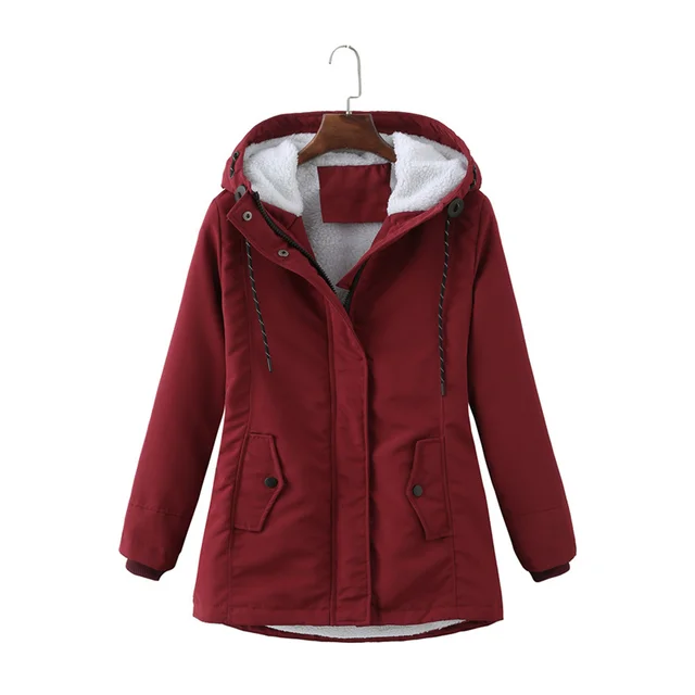 WW | Damen Parka Jacke mit Kapuze und warmem Futter