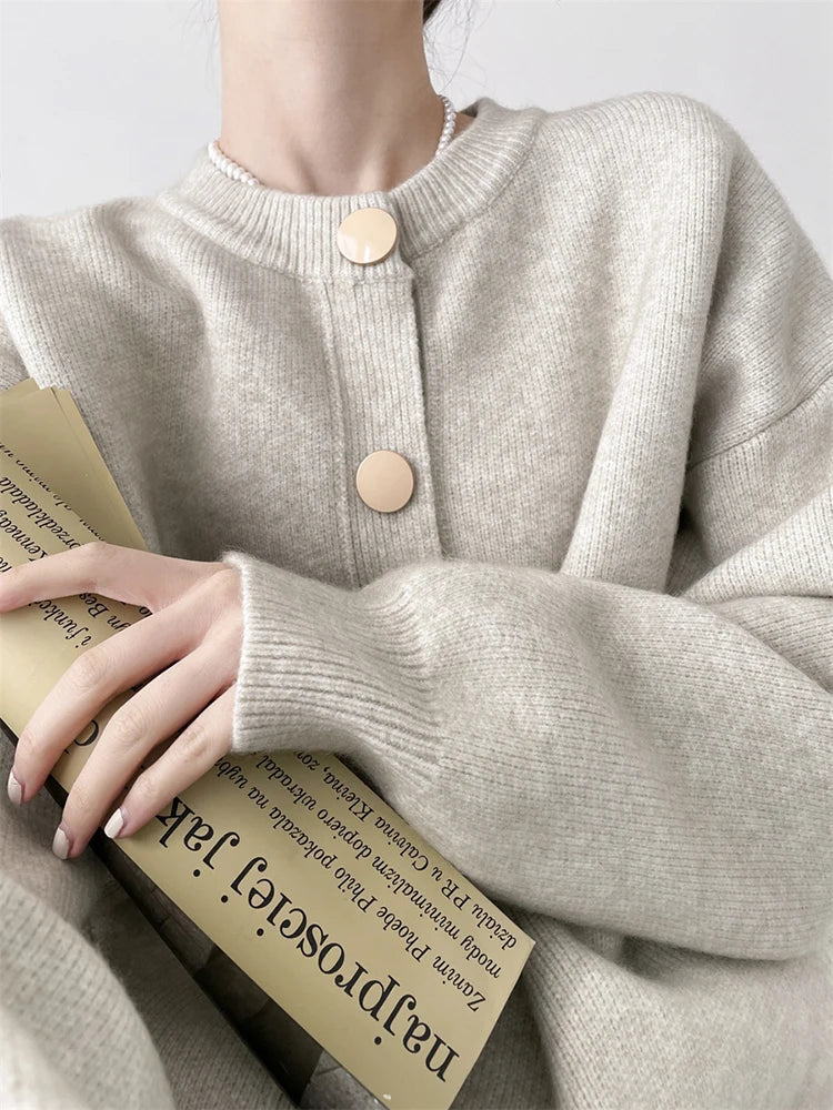 WW | Women's Long Cardigan with Round Neck