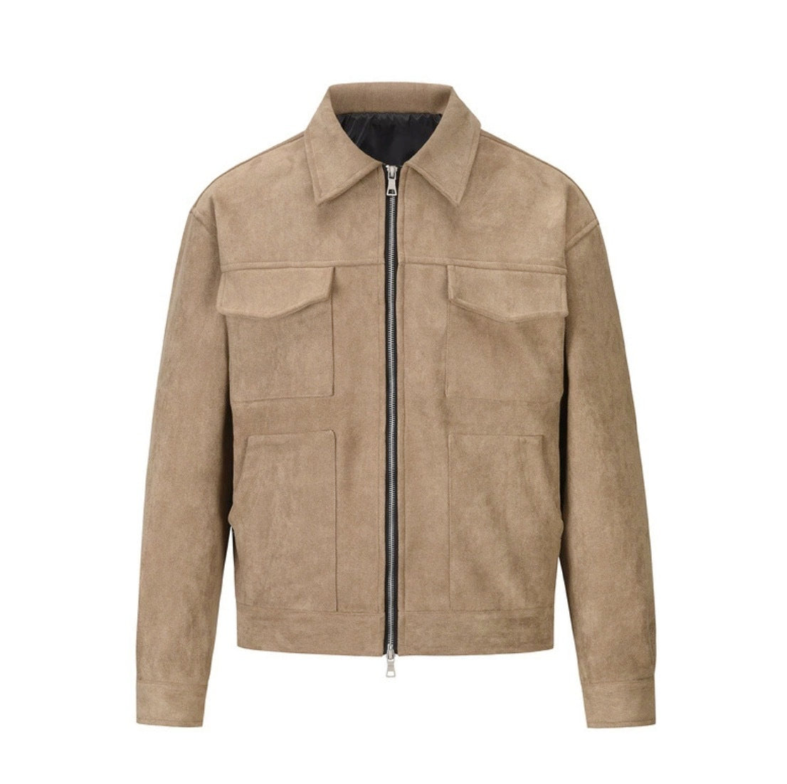 WW | Short Men's Jacket with Zipper and Pockets for Autumn
