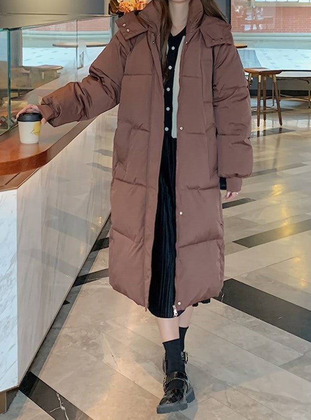 WW | Lange Pufferjacke Wasserabweisend Gep Quiltetes Design Kapuze Warm Und Bequem