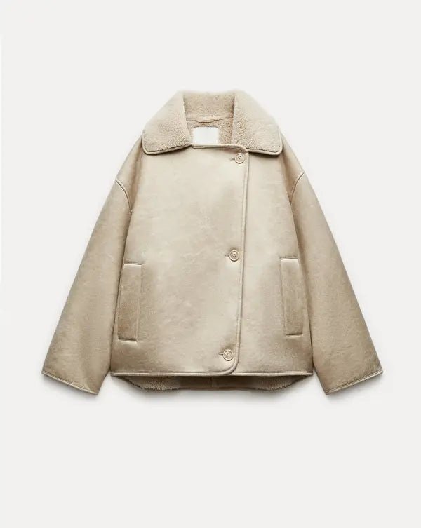 WW | Faux Shearling Jacke - Warm & Stilvoll - Lederlook - Winter-Essential