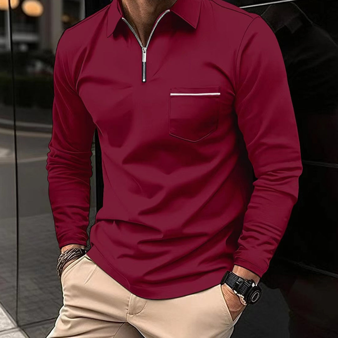WW | Men's Polo Shirt with Zipper and Chest Pocket - Casual & Business Look